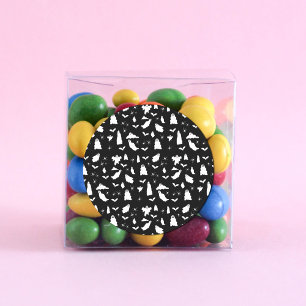 Cute Ghost, Bats & Spiders Halloween Pattern Classic Round Sticker