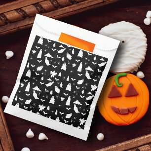 Cute Ghost, Bats & Spiders Halloween Pattern Favor Bag