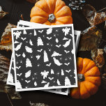 Cute Ghost, Bats & Spiders Halloween Pattern Napkins<br><div class="desc">A cute black and white ghost,  bats and spiders pattern. A perfect design for anyone who loves cute illustrations of ghosts,  bats,  spiders and Halloween themed art. An ideal ghost pattern design for Halloween parties,  October Birthday parties,  Halloween home décor and gifts.</div>