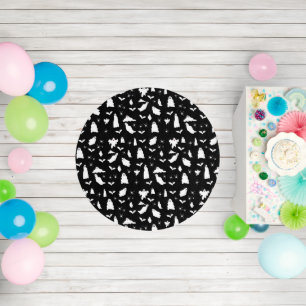 Cute Ghost, Bats & Spiders Halloween Pattern Outdoor Rug