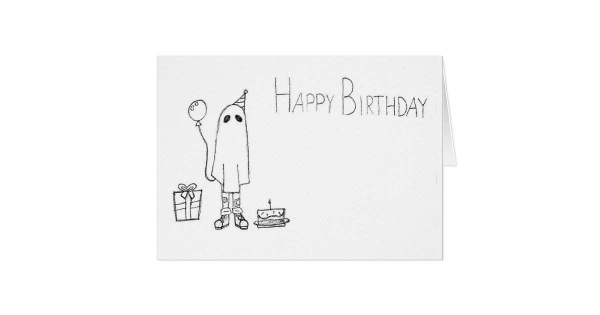 Cute Ghost Birthday Card Zazzle