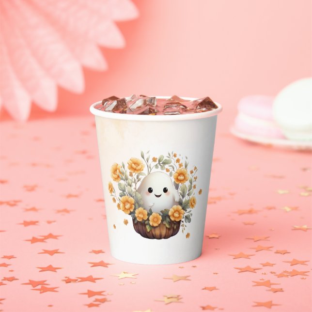 Cute Ghost Birthday Paper Cups (Insitu)