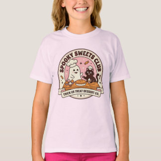 Cute Ghost Black Cat Baker Halloween Bakery T-Shirt