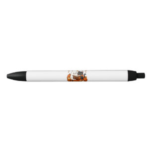 Cute Ghost Black Cat Reading Book Fall Autumn Pen
