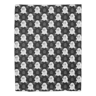 Cute Ghost Blob Black White Print Design Pattern Duvet Cover