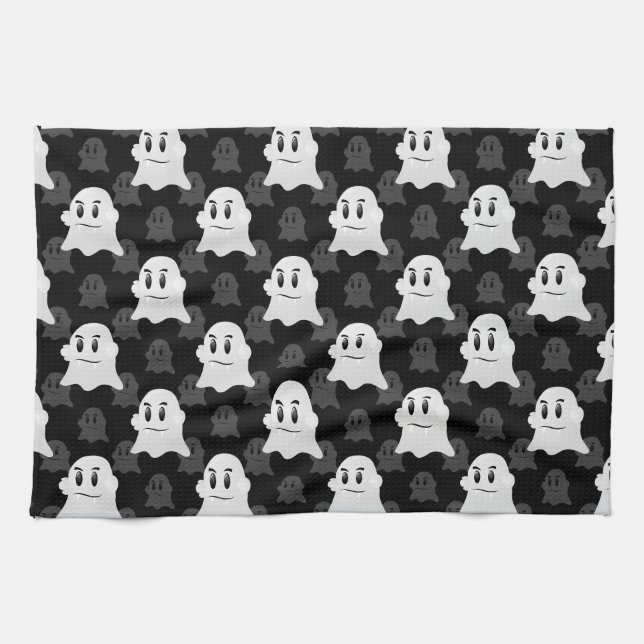 Cute Ghost Blob Design  Kitchen Towel (Horizontal)
