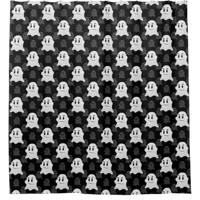 Cute Ghost Blob Design  Shower Curtain (Front)