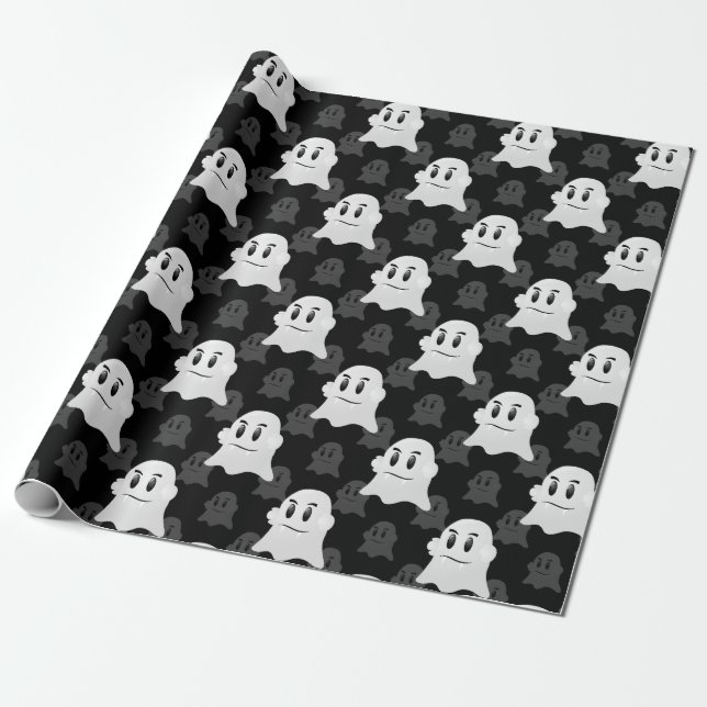 Cute Ghost Blob Design  Wrapping Paper (Unrolled)