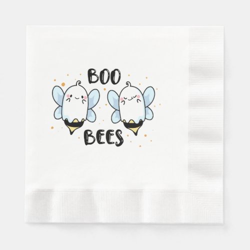 Cute Ghost Boo Bees _ Funny Halloween on white Napkins