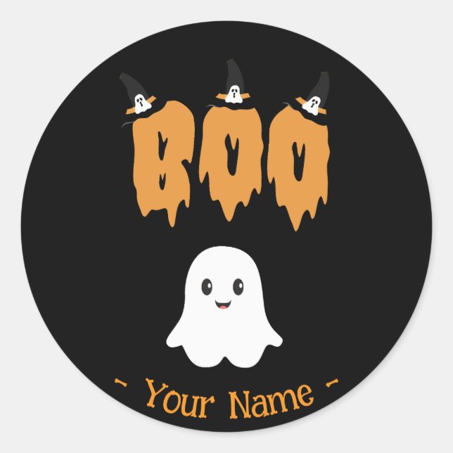 Cute Ghost Boo Halloween Big Sticker (Front)