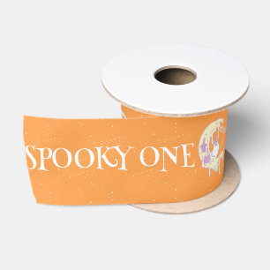 Cute Ghost Boo Spooky One First Birthday Halloween Satin Ribbon