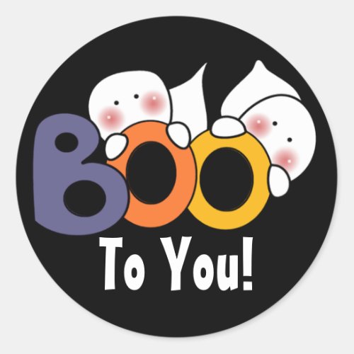 Cute Ghost Boo To You Classic Round Sticker