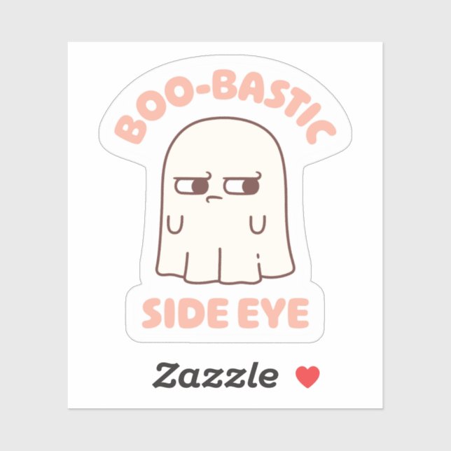 Cute Ghost BooBastic Side Eye Funny Sticker (Sheet)