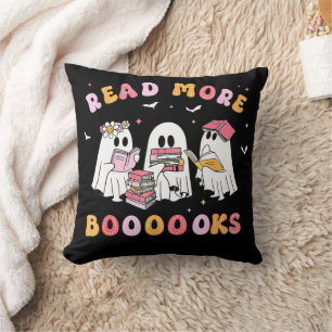 Cute Ghost Book Read More Books Funny Teachers Throw Pillow