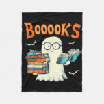 Cute Ghost Book Reading Booooks Halloween Teacher  Fleece Blanket