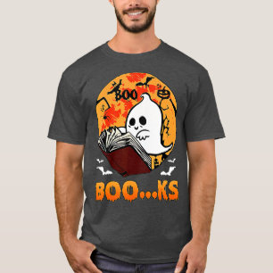 Cute Ghost Book Reading Halloween Teacher Top
