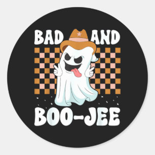 Cute Ghost Boujee Bad And Boo-Jee Halloween Classic Round Sticker