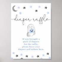 Cute ghost boy baby shower diaper raffle sign