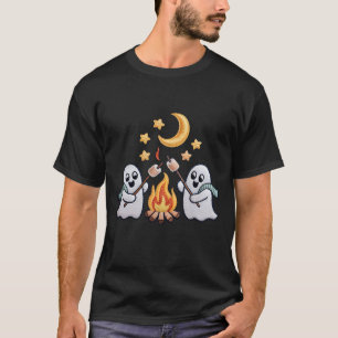 Cute Ghost Campfire Marshmallow Halloween Shirt