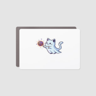 Cute Ghost Cat  Spooky Halloween Kitten  Magical W Car Magnet