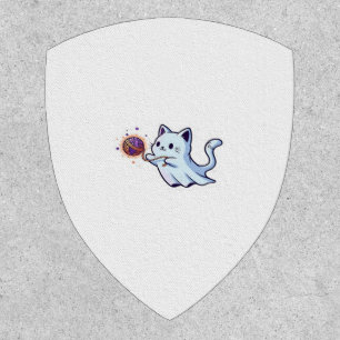 Cute Ghost Cat  Spooky Halloween Kitten  Magical W Patch