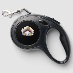 Cute Ghost Cat with Pumpkins � Kawaii Halloween Ar Retractable Pet Leash