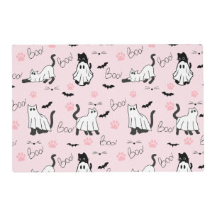 Cute Ghost Cats Halloween Placemat