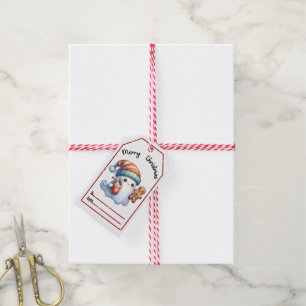Cute ghost Christmas tags with festive decorations