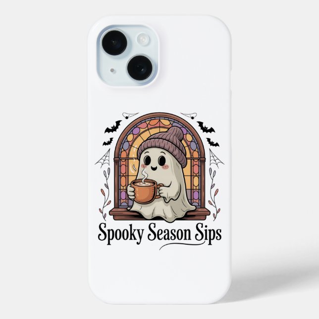 Cute Ghost Coffee Halloween Phone Case  (Back)