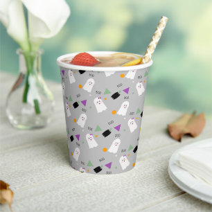 Cute Ghost Couple Ghoul Halloween Confetti Paper C Cups