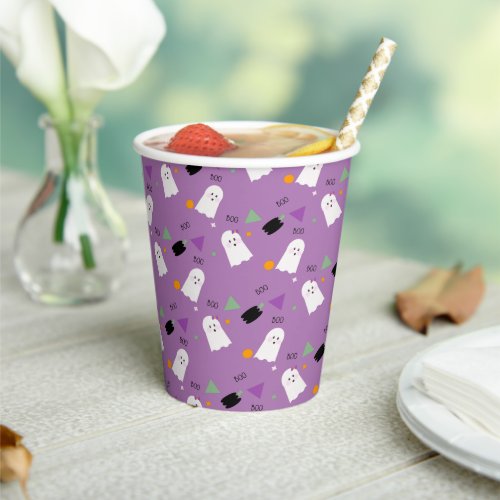 Cute Ghost Couple Ghoul Halloween Confetti Paper Cups