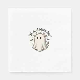 Cute Ghost Cow Halloween Moo I Mean Boo Shirt Desi Napkins