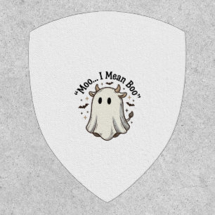 Cute Ghost Cow Halloween Moo I Mean Boo Shirt Desi Patch