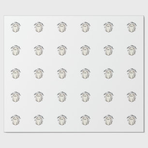 Cute Ghost Cow Halloween Moo I Mean Boo Shirt Desi Wrapping Paper