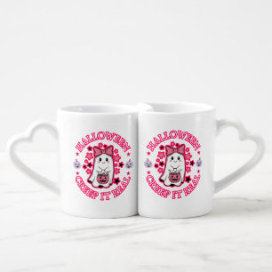 Cute Ghost "Creep It Real" Halloween Coffee Mug Set