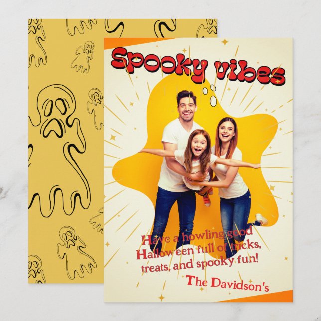 Cute Ghost Cut Out Fun Greeting  Card (Front/Back)