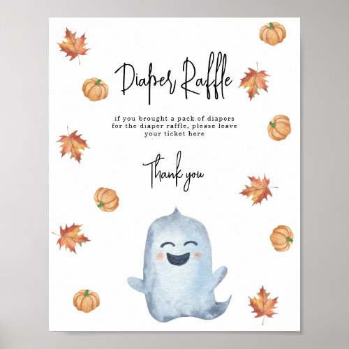 Cute ghost _ Diaper Raffle game Poster