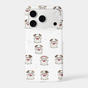 Cute Ghost Dog Halloween Bandana Pink Bow Spooky  iPhone 17 Pro Case