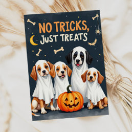 Cute Ghost Dogs Funny Halloween Card