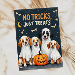 Cute Ghost Dogs Funny Halloween Card<br><div class="desc">Cute ghost dogs funny Halloween card is a festive way to send Halloween wishes. The front says "No Tricks,  Just Treats" and you can customize the inside text with your own personalization.</div>