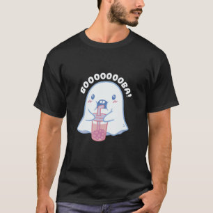 Cute Ghost Drinking Boba Bubble Tea - Boooooba Kaw T-Shirt