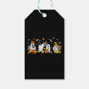 Cute Ghost Drinking Coffee Halloween Fall Ghost Bo Gift Tags