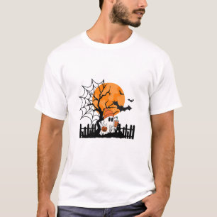 Cute Ghost Drinking Pumpkin Spice Halloween T-Shirt