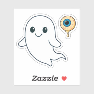 Cute Ghost & Eyeball Halloween Vinyl Sticker – Spo