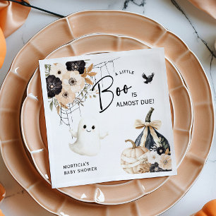 Cute Ghost & Floral Halloween Baby Shower Napkins