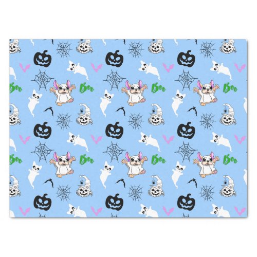 Cute ghost French Bulldog bat pumpkin Halloween Tissue Paper