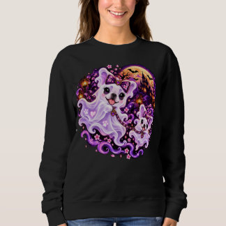 Cute Ghost Frenchie Mom Halloween Sweatshirt