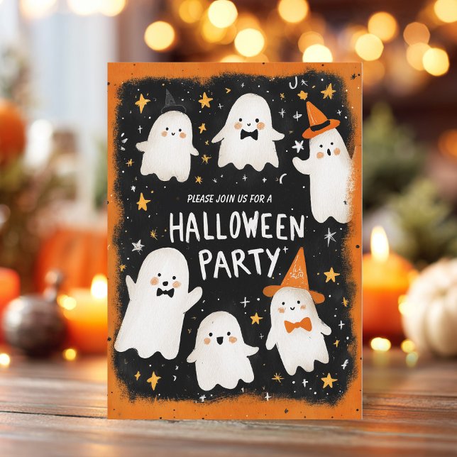 Cute Ghost Friends Halloween Invitation (Creator Uploaded)