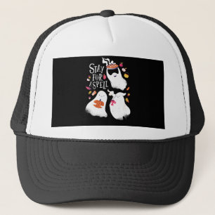 Cute Ghost Funny Halloween Design Trucker Hat