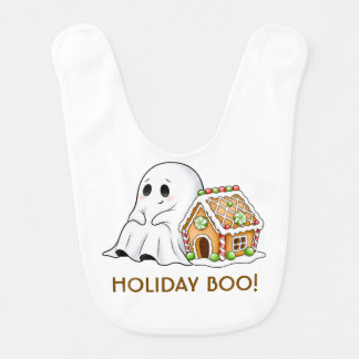 Cute Ghost & Gingerbread House Kids Baby Bib